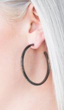 Load image into Gallery viewer, Girl Gang Black Hoop Earrings
