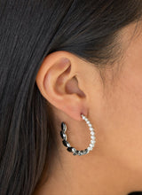 Load image into Gallery viewer, Prime Time Princess Black and Bling Hoop Earrings
