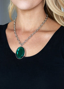 Light As HEIR Green Necklace and Earrings