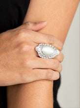 Load image into Gallery viewer, Riviera Royalty White Moonstone and Bling Ring
