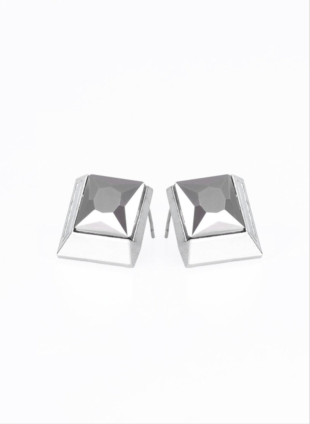 Stellar Square Silver Stud Earrings