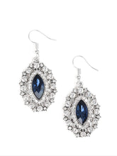 Load image into Gallery viewer, Long May She Reign Blue Bling Earrings
