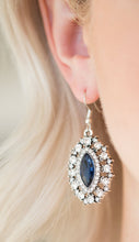 Load image into Gallery viewer, Long May She Reign Blue Bling Earrings
