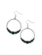 Load image into Gallery viewer, Self-Made Millionaire Green and Silver Bling Earrings
