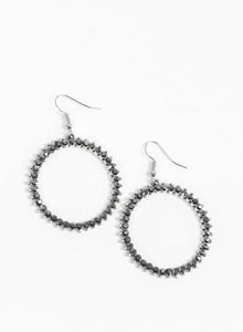 Spark Their Attention Silver and Smoky Gray Earrings