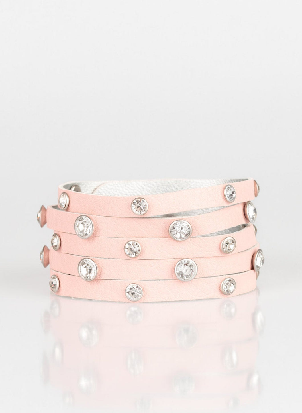Rhinestone Reputation Pink Urban Wrap Bracelet