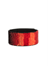 Load image into Gallery viewer, Mer-mazingly Mermaid Red/Black Sequin Wrap Bracelet
