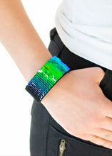 Load image into Gallery viewer, Mer-mazingly Mermaid Blue/Green/Black Sequin Wrap Bracelet
