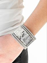 Load image into Gallery viewer, MERMAIDS Have More Fun Silver Sequin Wrap Bracelet
