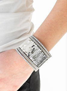 MERMAIDS Have More Fun Silver Sequin Wrap Bracelet