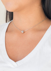 Modest Shine Silver Choker Necklace and Earrings