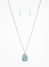 Load image into Gallery viewer, Gleaming Gardens Blue and Silver Necklace and Earrings
