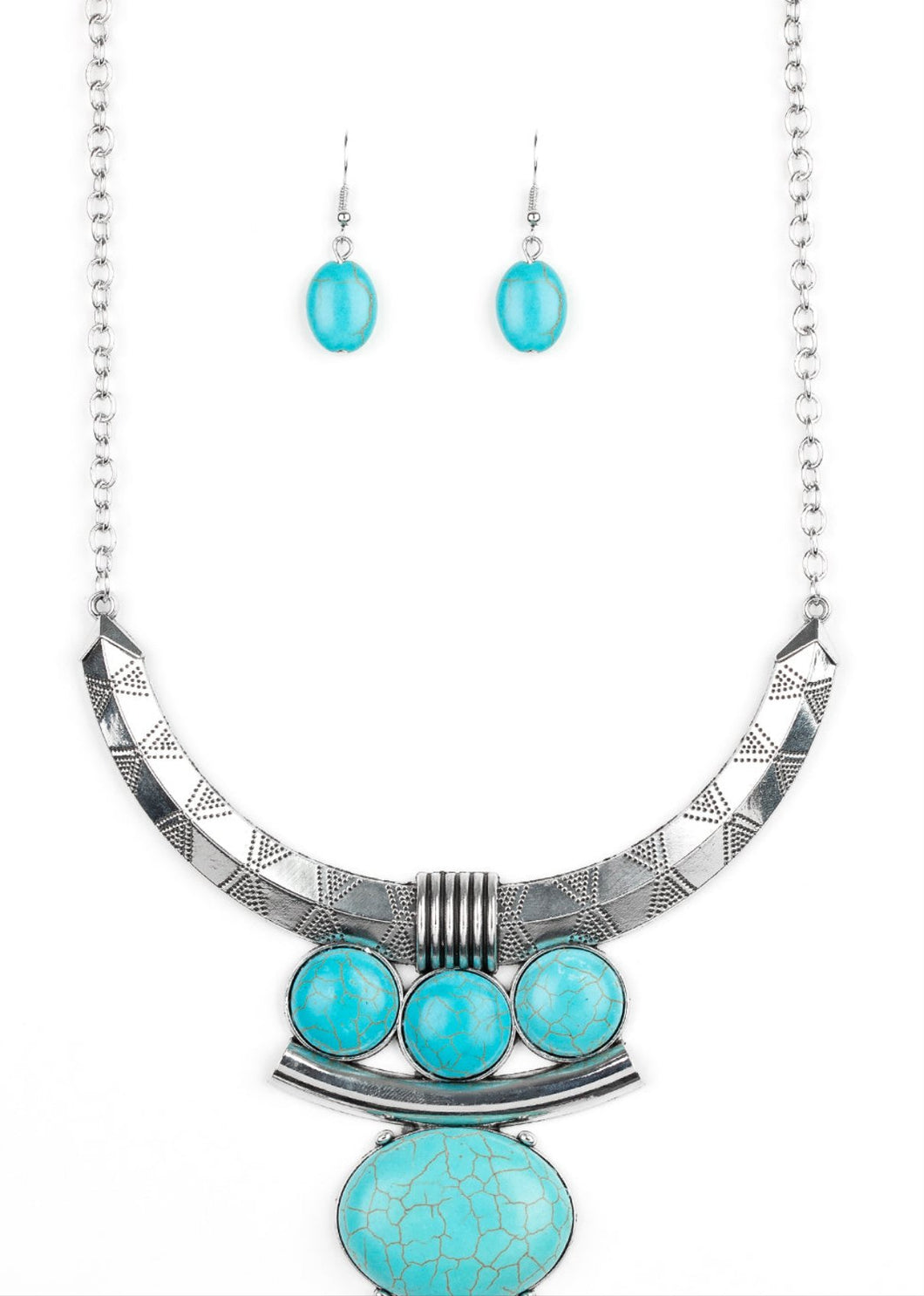 Commander In CHIEFETTE Turquoise Necklace and Earrings