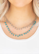 Load image into Gallery viewer, Dainty Distraction Blue and Silver Necklace and Earrings
