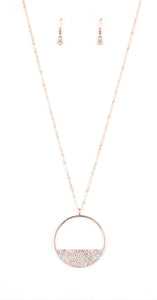 Bet Your Bottom Dollar Rose Gold Necklace and Earrings