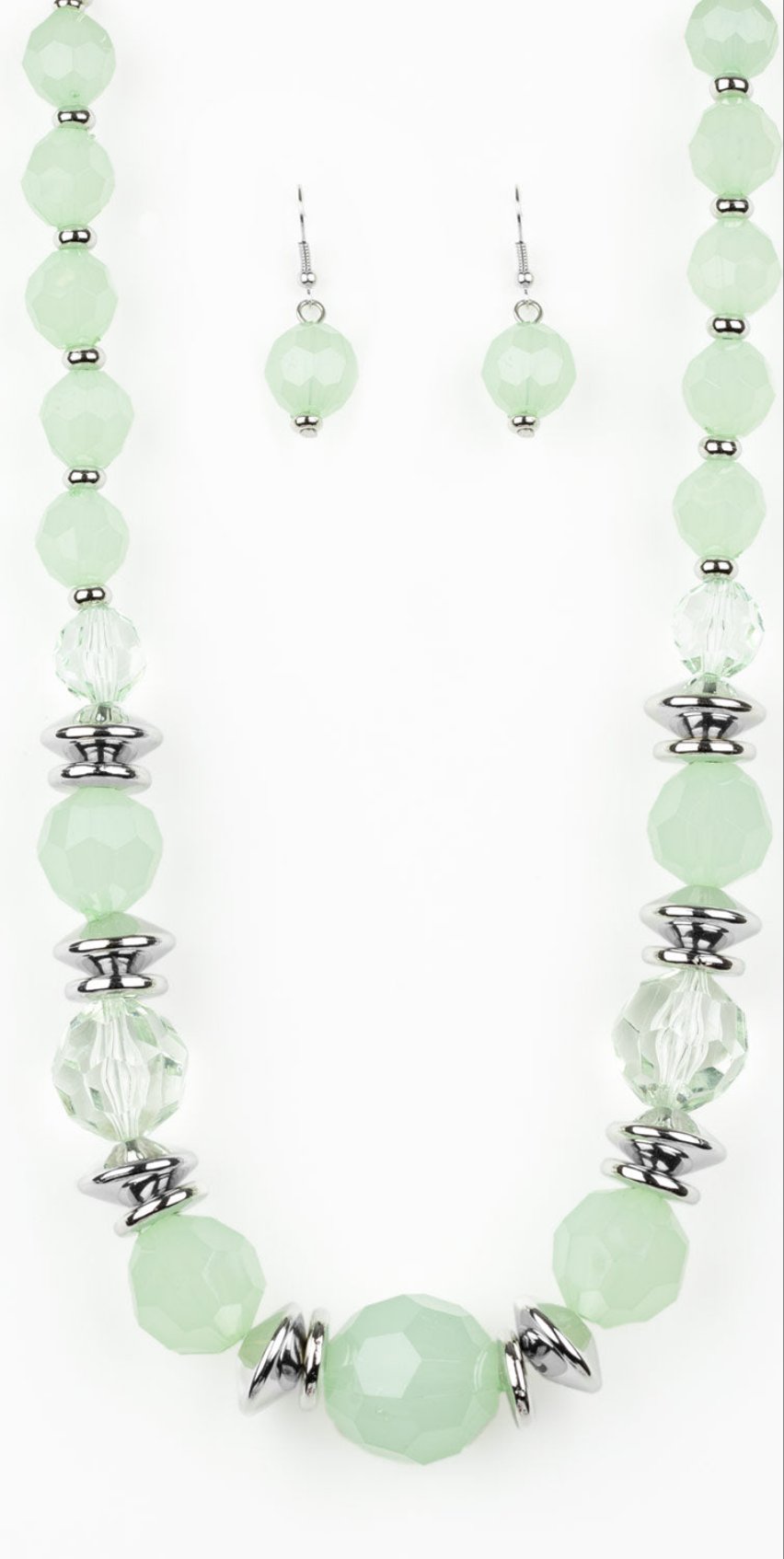 Dine and Dash Green Necklace and Earrings
