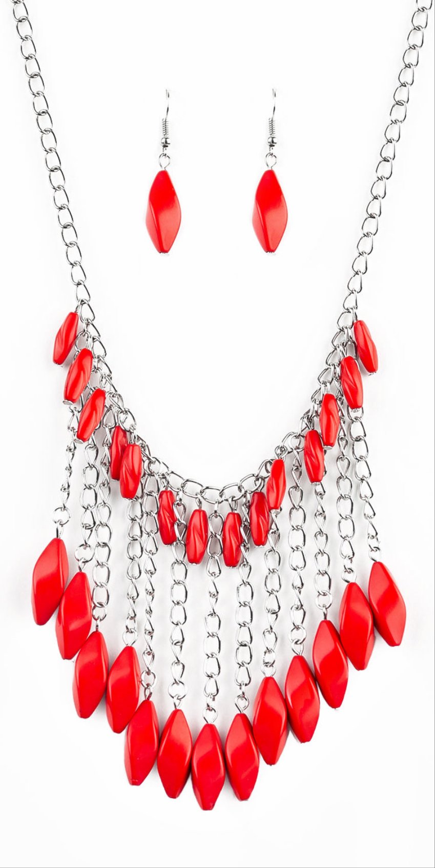 Venturous Vibes Red Necklace and Earrings