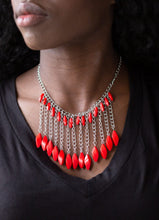 Load image into Gallery viewer, Venturous Vibes Red Necklace and Earrings
