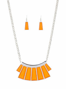 Glamour Goddess Orange Necklace and Earrings