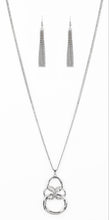 Load image into Gallery viewer, Courageous Contour Silver Necklace and Earrings

