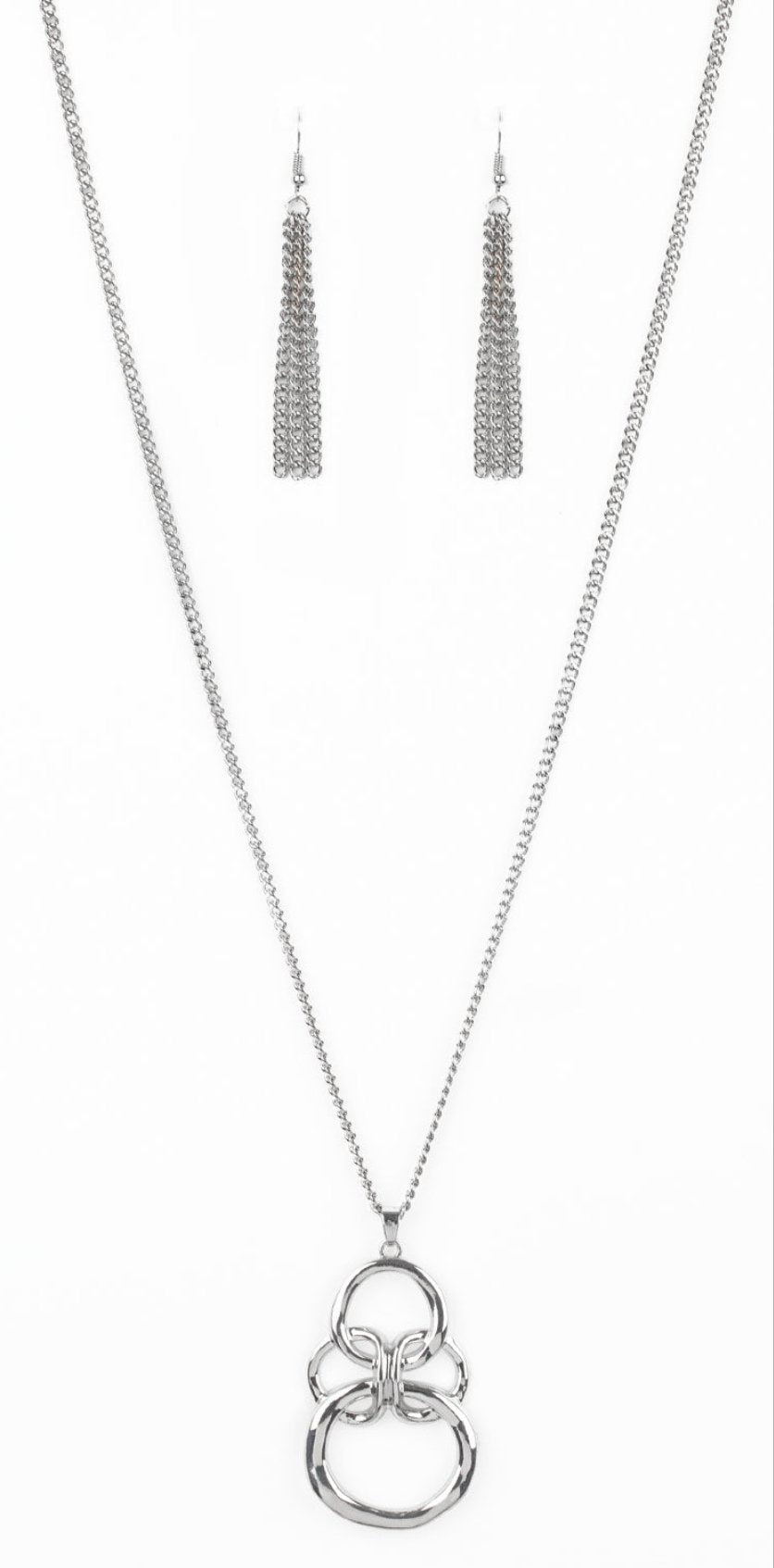Courageous Contour Silver Necklace and Earrings