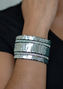 MERMAID Service Green/Silver Sequin Wrap Bracelet