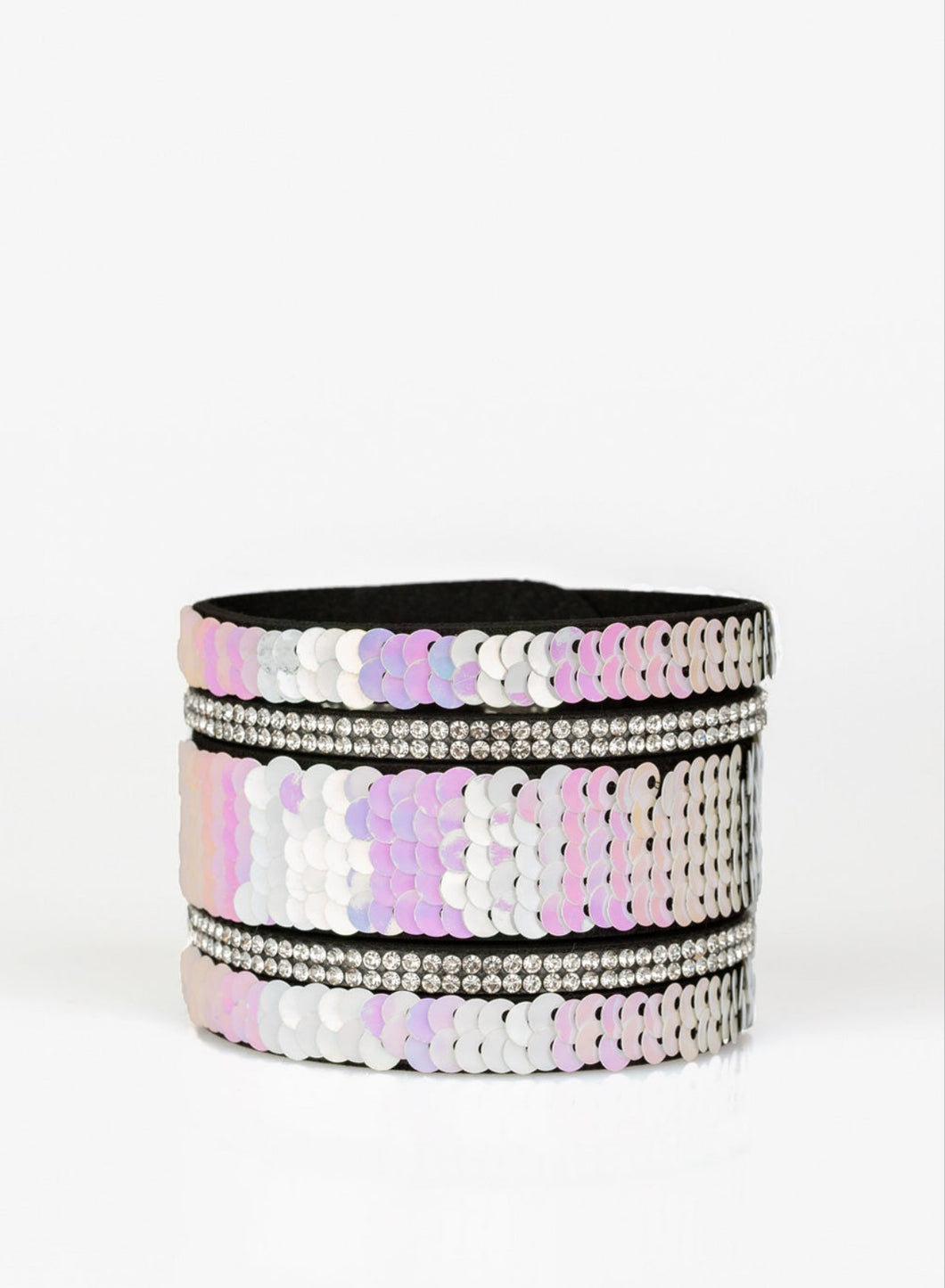 Flip Your Colors White/Multicolored Sequin Wrap Bracelet