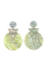 Load image into Gallery viewer, Head Under Water Colors Green Multi-color Acrylic Earrings
