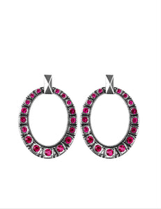 All For Glow Pink and Silver Bling Earrings