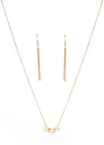 Shoot For The Stars Gold Necklace and Earrings
