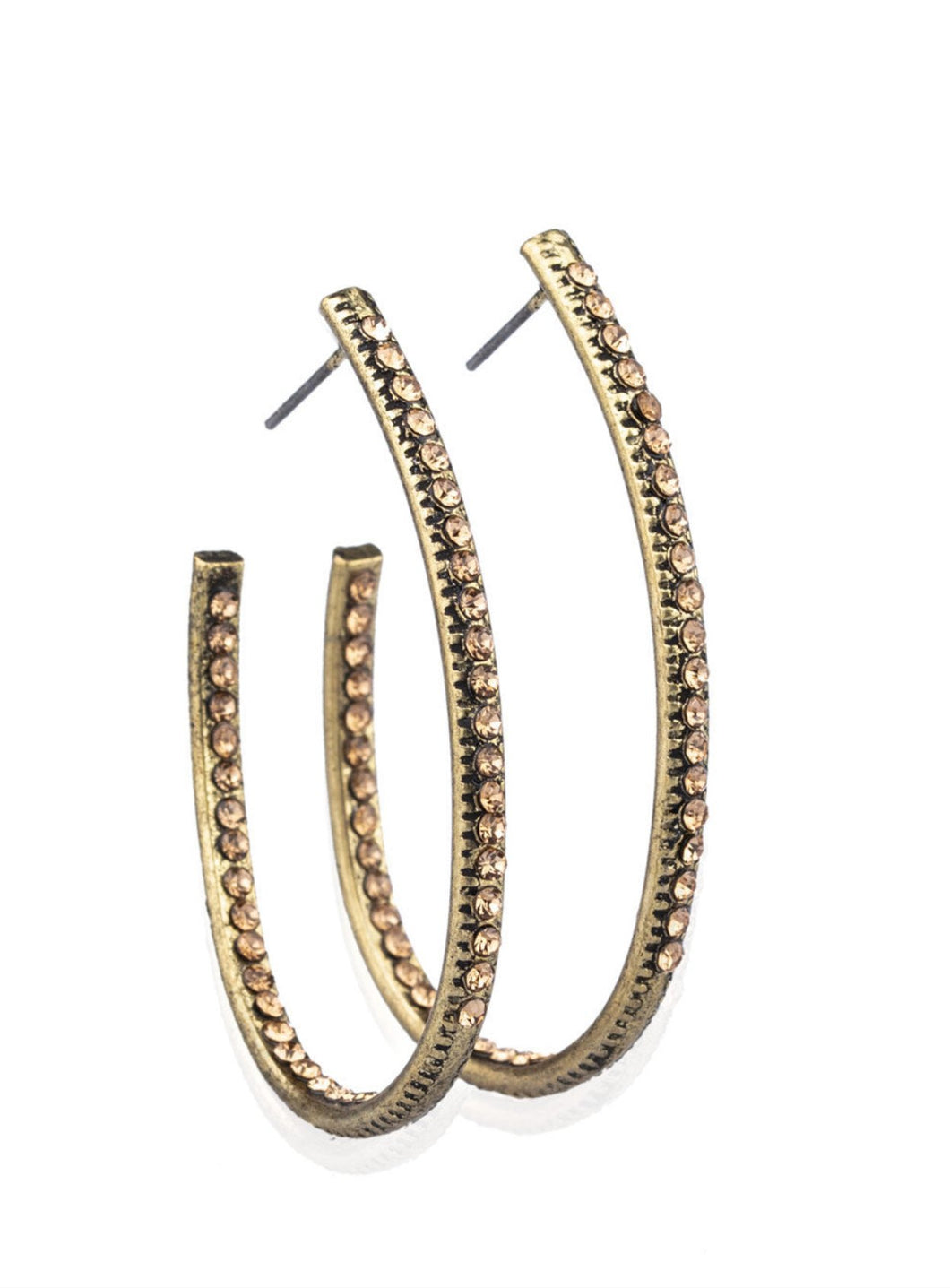 Globetrotting Glitter Brass Hoop Earrings