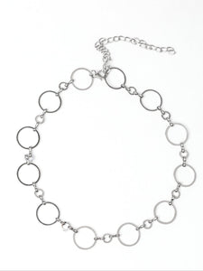 Simply City Slicker Silver Choker Necklace and Earrings
