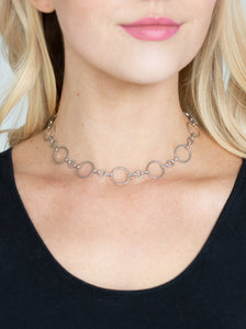Simply City Slicker Silver Choker Necklace and Earrings