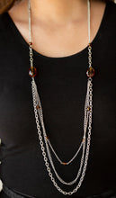 Load image into Gallery viewer, Dare to Dazzle Brown and Silver Necklace and Earrings
