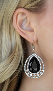 All Rise For Her Majesty Black and Bling Earrings