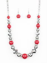 Load image into Gallery viewer, Weekend Party Red Necklace and Earrings
