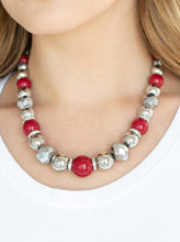 Load image into Gallery viewer, Weekend Party Red Necklace and Earrings
