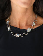 Load image into Gallery viewer, Urban District Silver and Bling Necklace and Earrings

