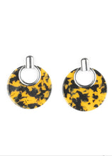 Load image into Gallery viewer, Metro Zoo Yellow and Black Acrylic Earrings
