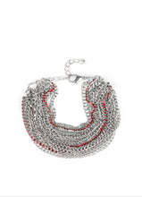 Load image into Gallery viewer, Pour Me Another Silver and Red Chain Bracelet
