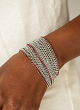 Load image into Gallery viewer, Pour Me Another Silver and Red Chain Bracelet
