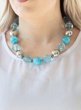Load image into Gallery viewer, Very Voluminous Blue Necklace and Earrings
