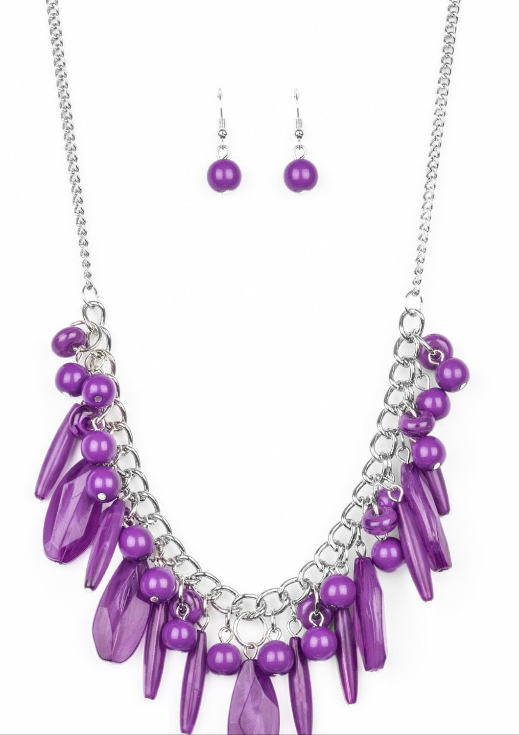 Miami Martinis Purple Necklace and Earrings