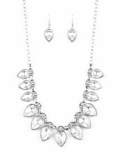 Load image into Gallery viewer, FEARLESS is More White Necklace and Earrings
