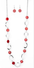 Load image into Gallery viewer, SHELL Your Soul Red Necklace and Earrings
