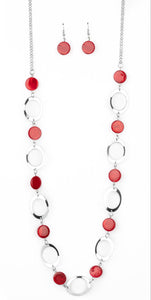 SHELL Your Soul Red Necklace and Earrings