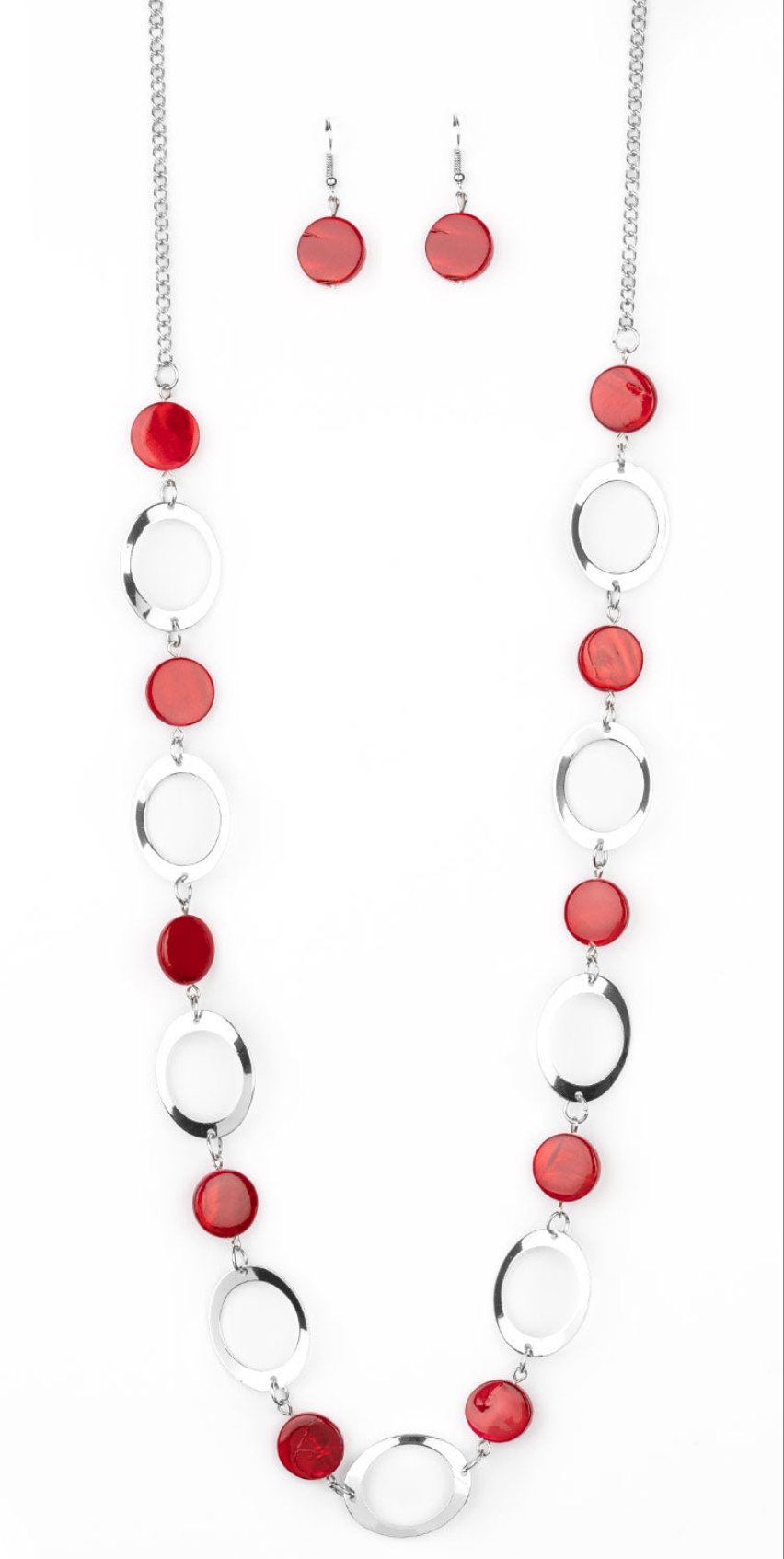 SHELL Your Soul Red Necklace and Earrings