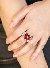 Load image into Gallery viewer, Brilliantly Blooming Red Bling Ring
