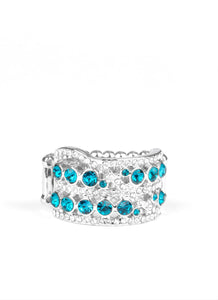 Elegant Effervescence Blue Bling Ring