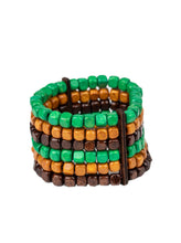 Load image into Gallery viewer, Tropical Tundra Multicolor Wooden Stretch Bracelet
